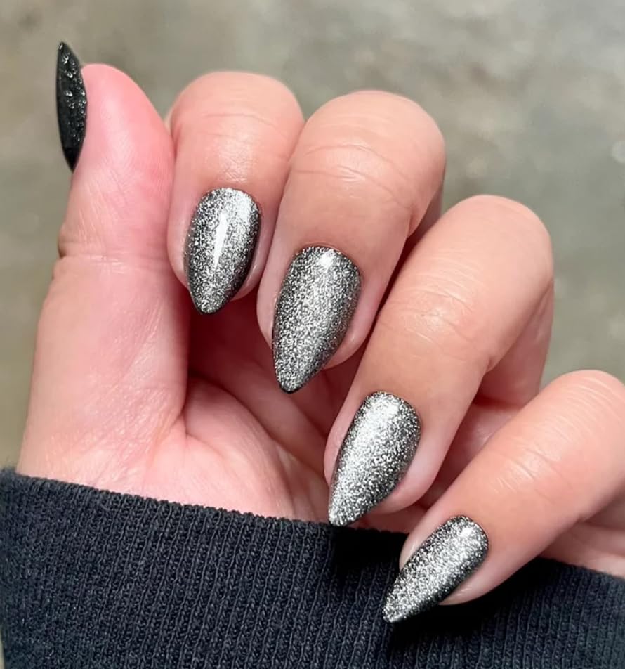 Olive & June Uñas Postizas Instant Mani Medium Stiletto, Tinta Aterciopelada, 42 Piezas