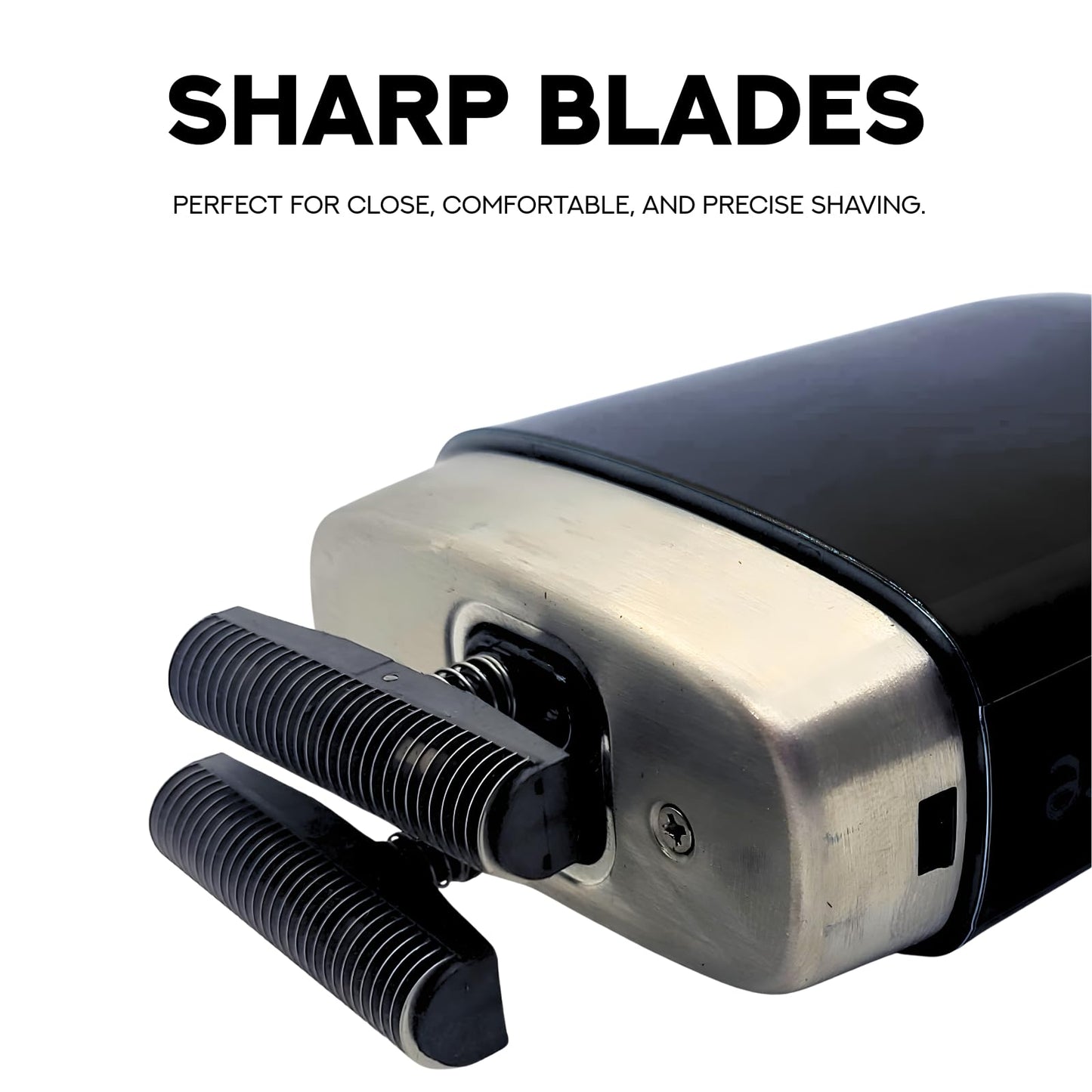 SUPREME TRIMMER - Afeitadora de papel de aluminio STF600 (60 min de tiempo de ejecución) Pro Barber Electric Razor Cald Head - Black Crunch Lite