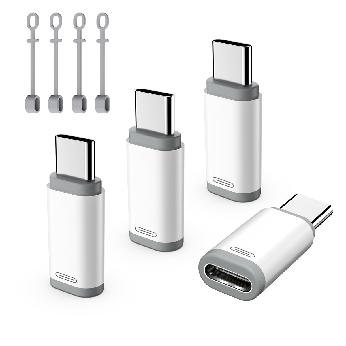 Adaptador Lighting a USB C TiMOVO Blanco con Lazo Antipérdida