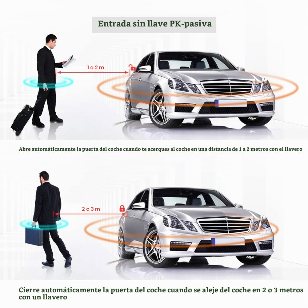 Sistema de Alarma de Coche EASYGUARD EC003 Negro con Smart Key y Botón de Arranque Universal