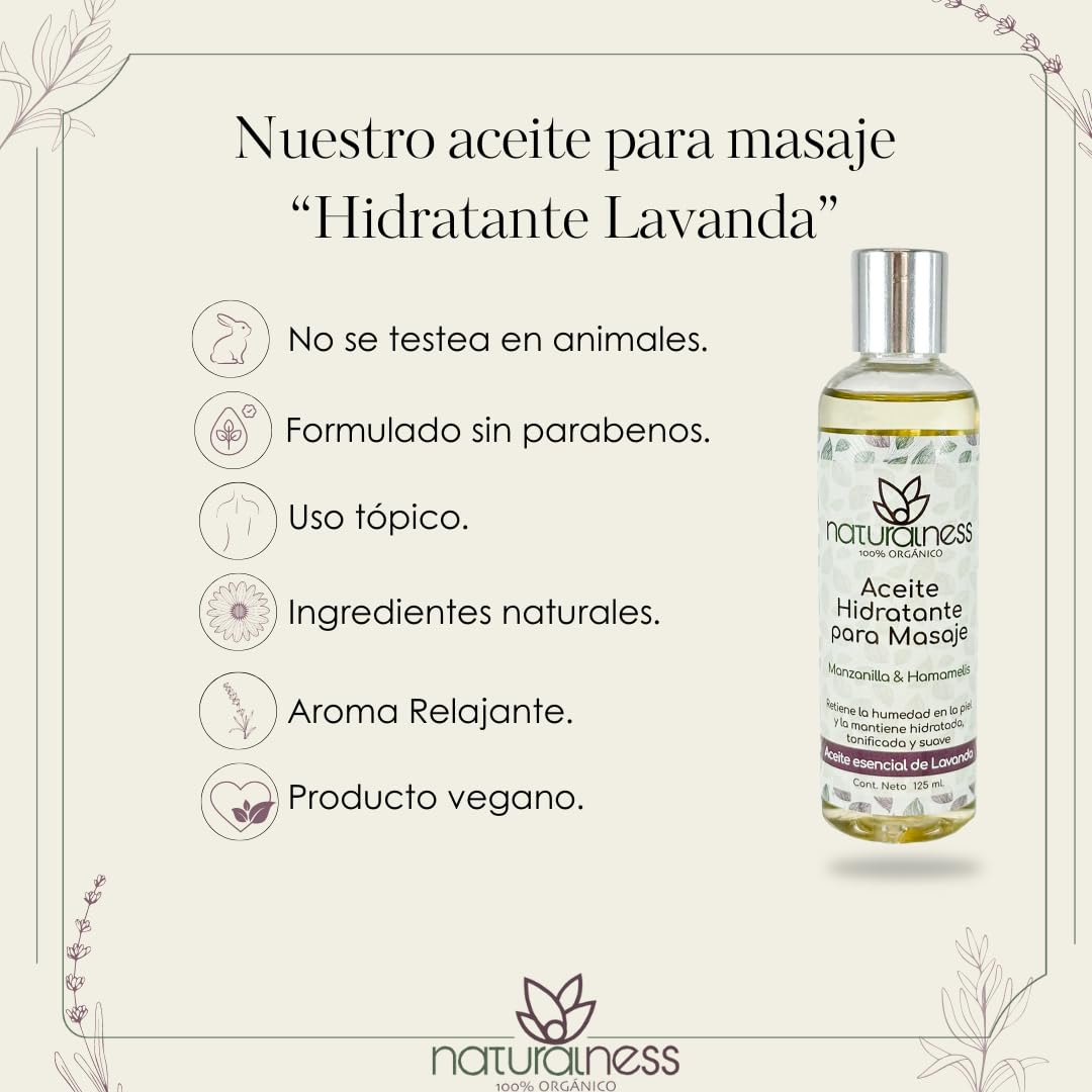 Aceite Corporal Naturalness Lavanda Extractos Herbales Naturales