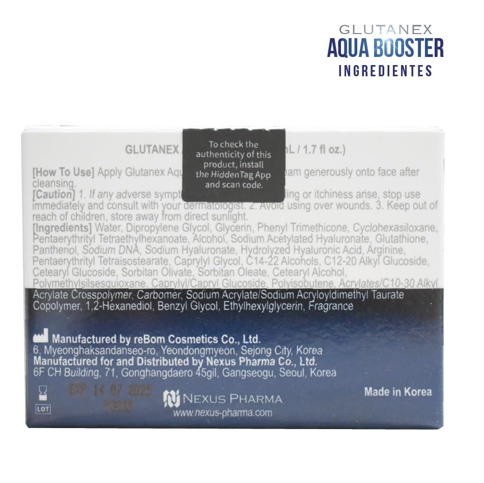 Glutanex™ Aqua Booster CREMA REPARADORA E HIDRATANTE/Reparación, Hidratación, Aclaramiento, Antioxidación/De Corea del Sur