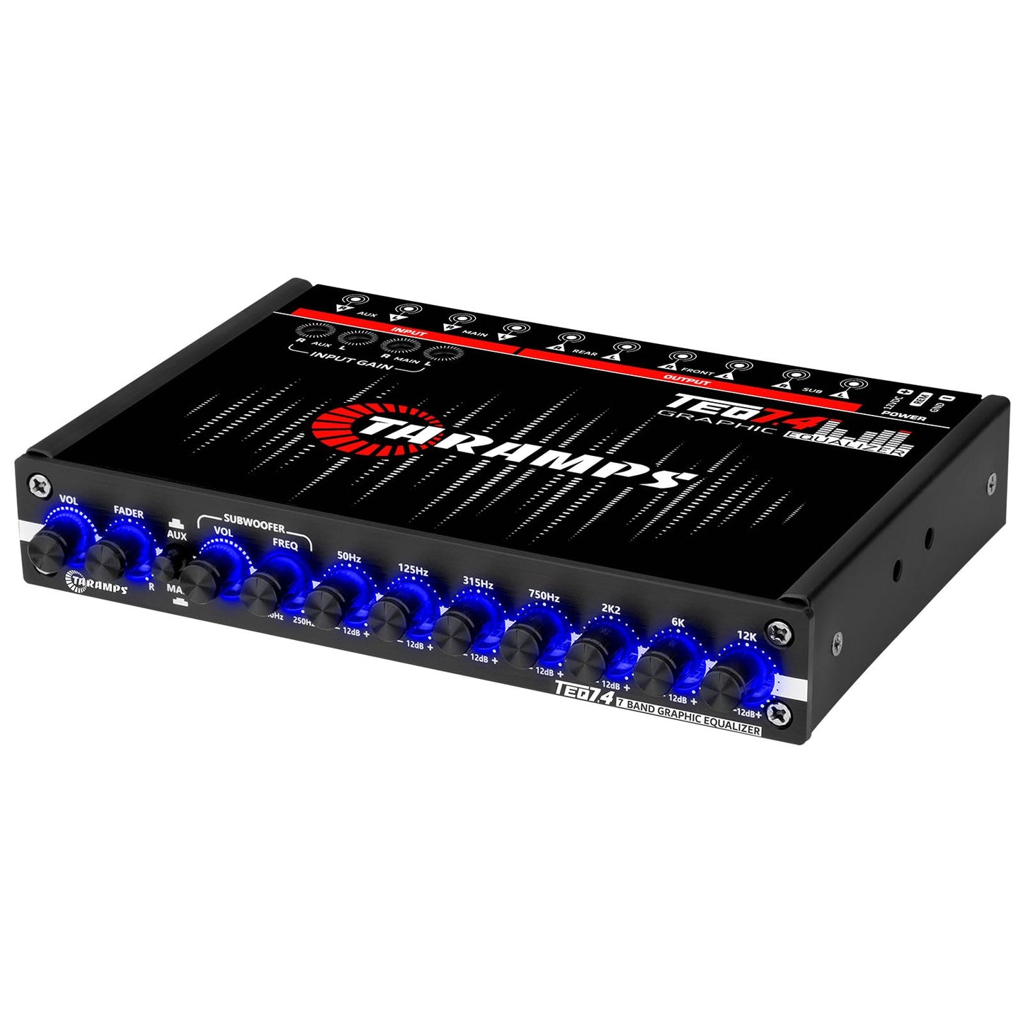 Ecualizador Gráfico de Audio para Coche Taramps TEQ 7.4 Estéreo 7 Bandas Rca Entrada Salida