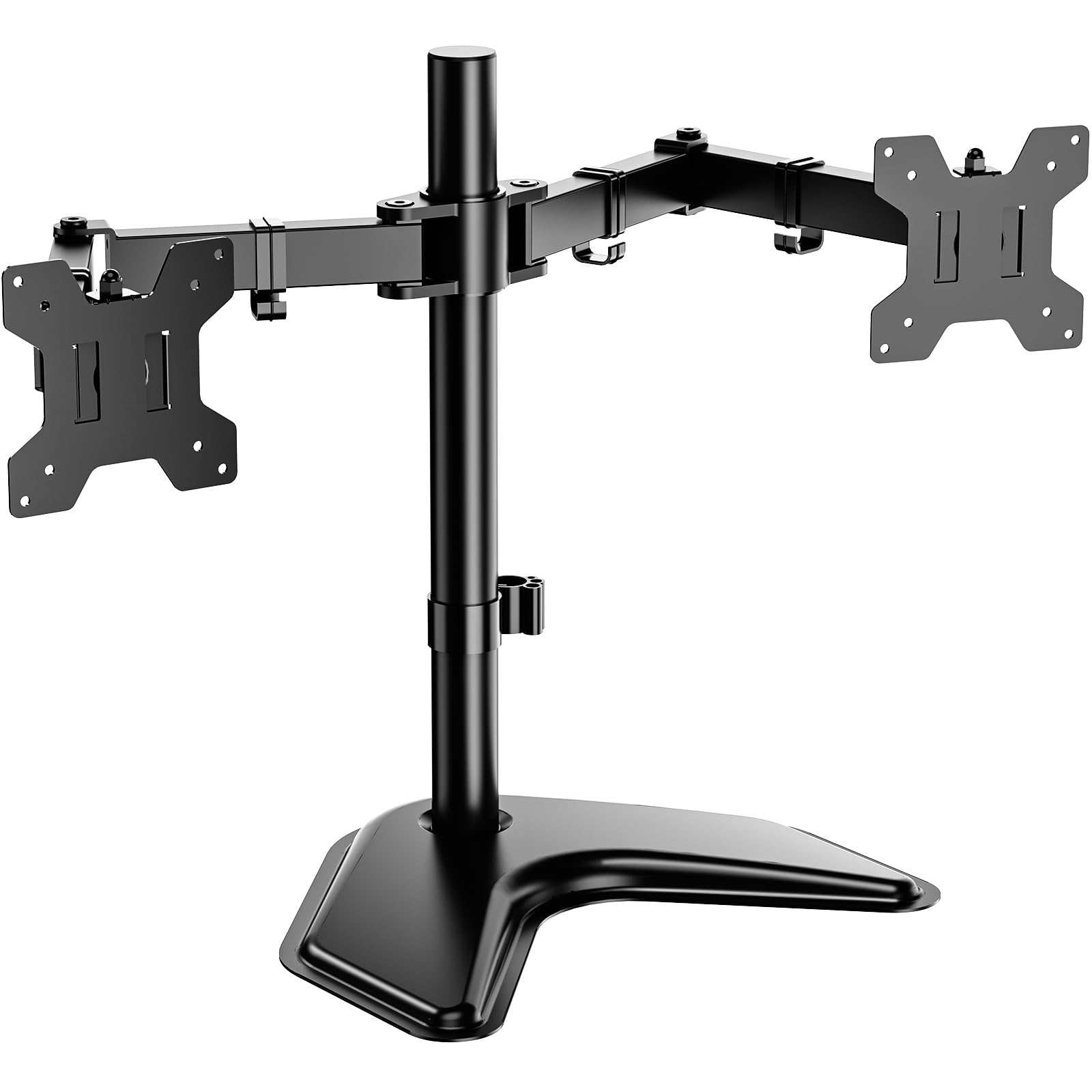 Soporte Doble Monitores WALI Negro con Ajuste de Altura para Escritorio