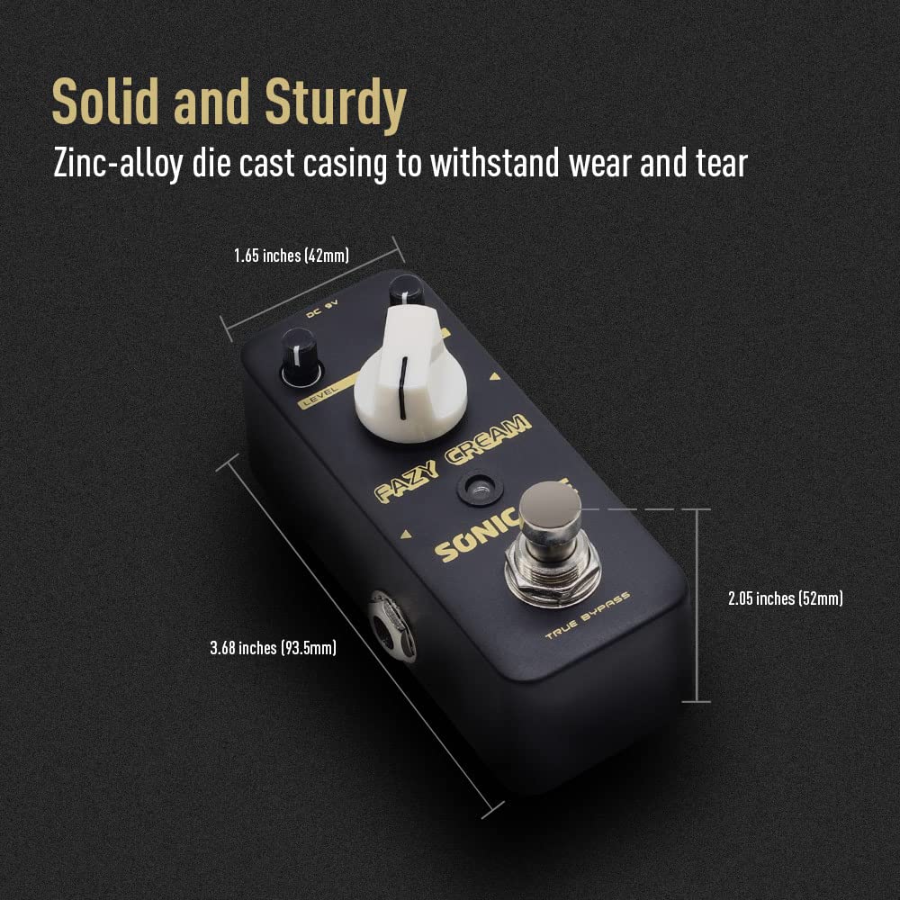 SONICAKE Fazy - Pedal de efecto de guitarra con efecto de fuzz, color crema