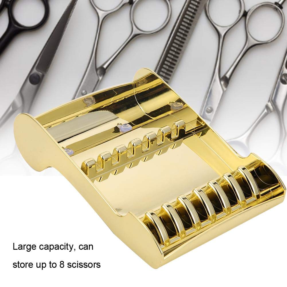 Soporte tijeras peluquería ABS con doble ventosa, oro