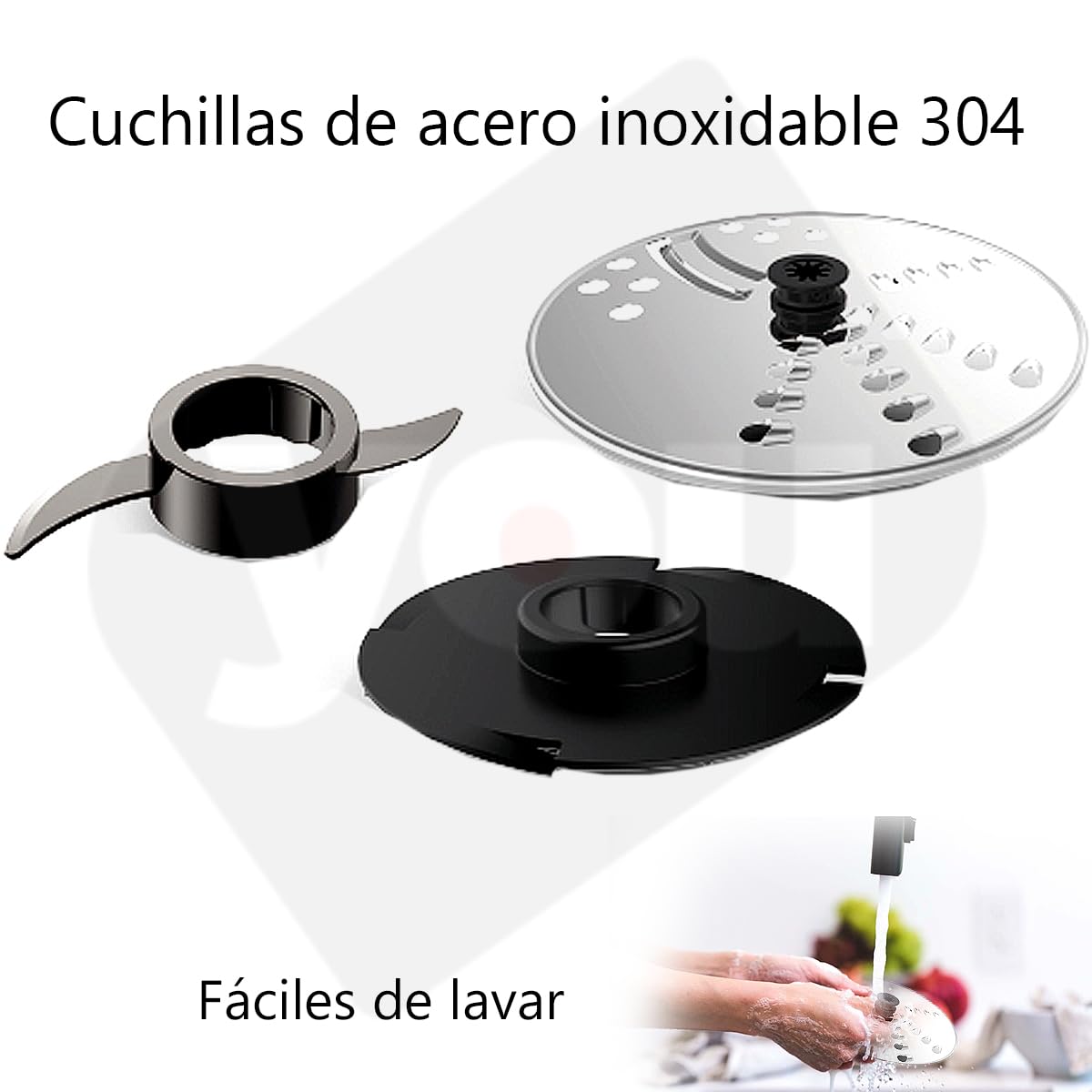 Sistema de Cocina 7 en 1 Profesional Negro 600W 3 Velocidades