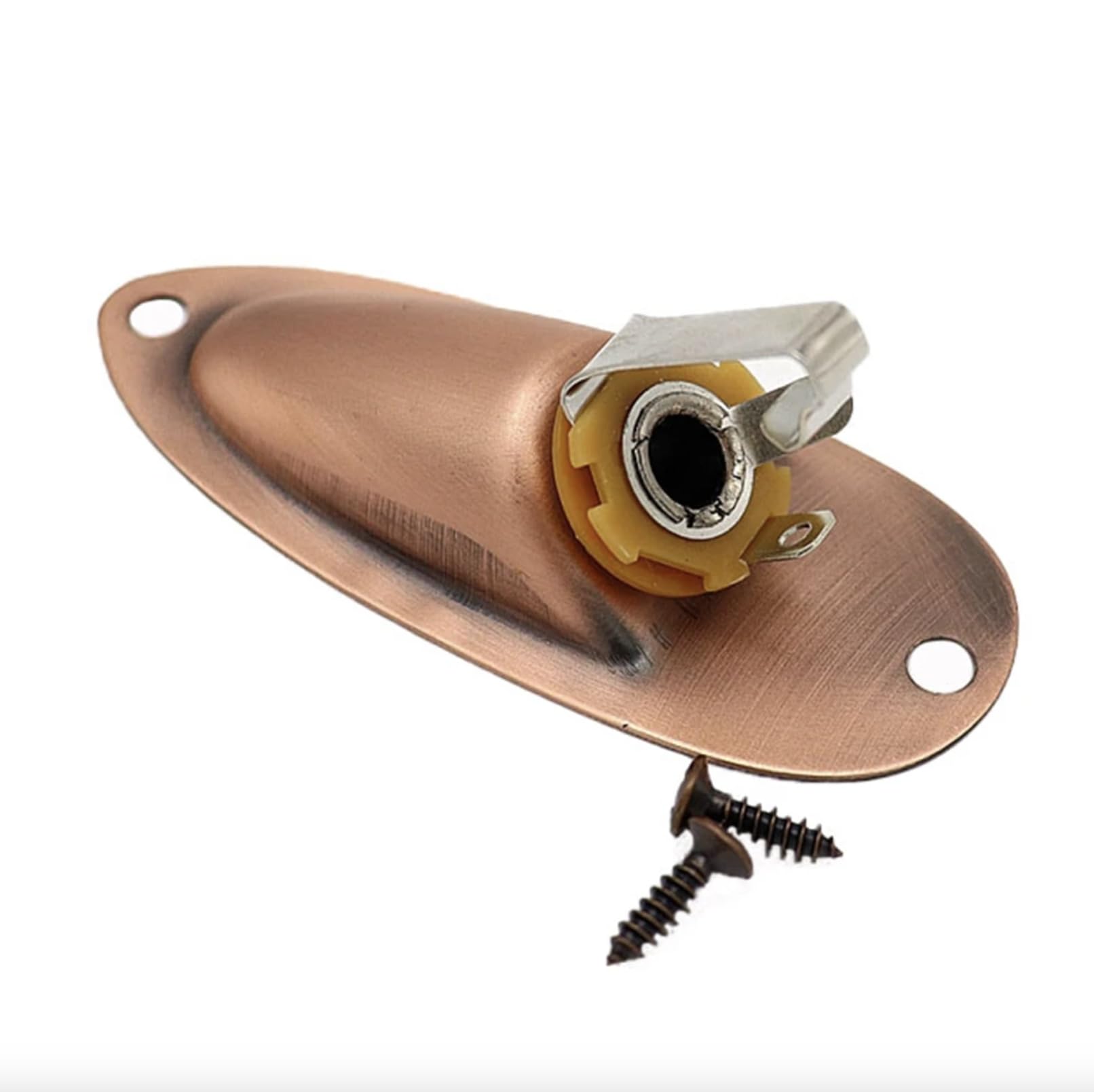 Placa de conector de guitarra de 1/4 con salida para Fender Stratocaster Strat (bronce rojo)