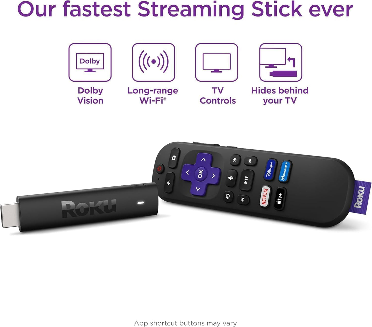 Dispositivo de Transmisión Roku Streaming Stick 4K HDR D Vision WiFi Largo Alcance para TV