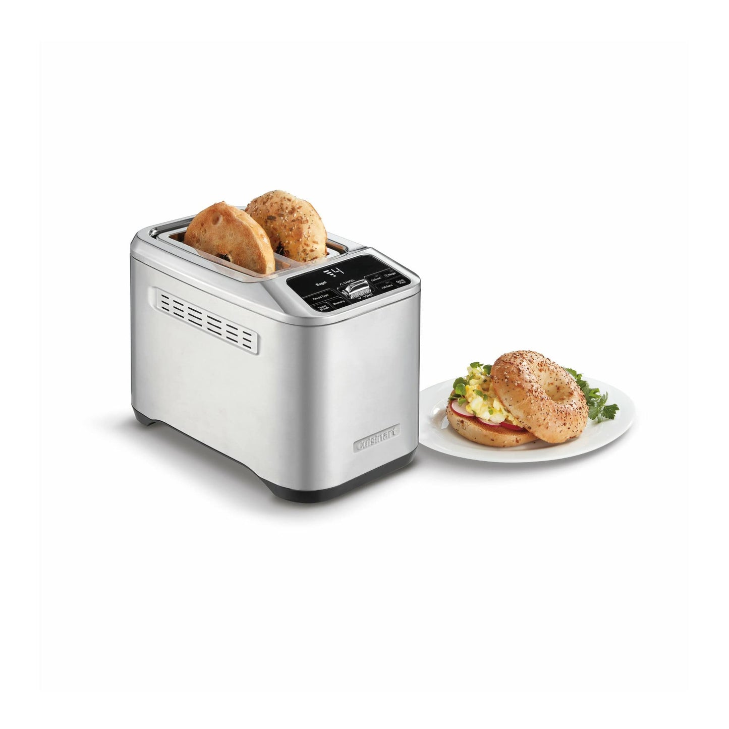 Cuisinart CPT-520 tostador motorizada de 2 rebanadas, acero inoxidable/negro