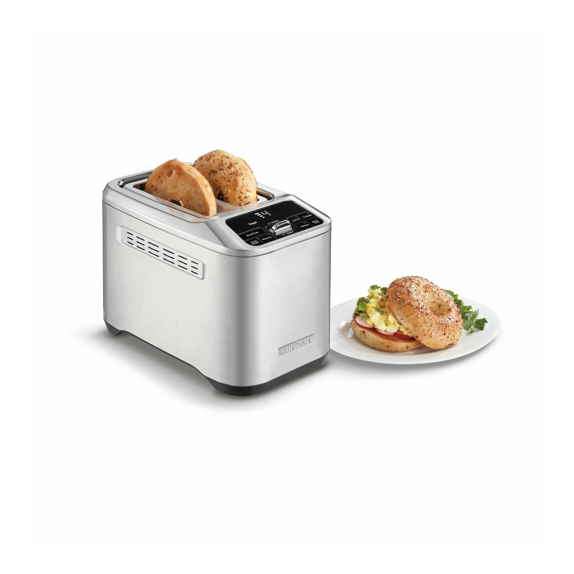 Cuisinart CPT-520 tostador motorizada de 2 rebanadas, acero inoxidable/negro