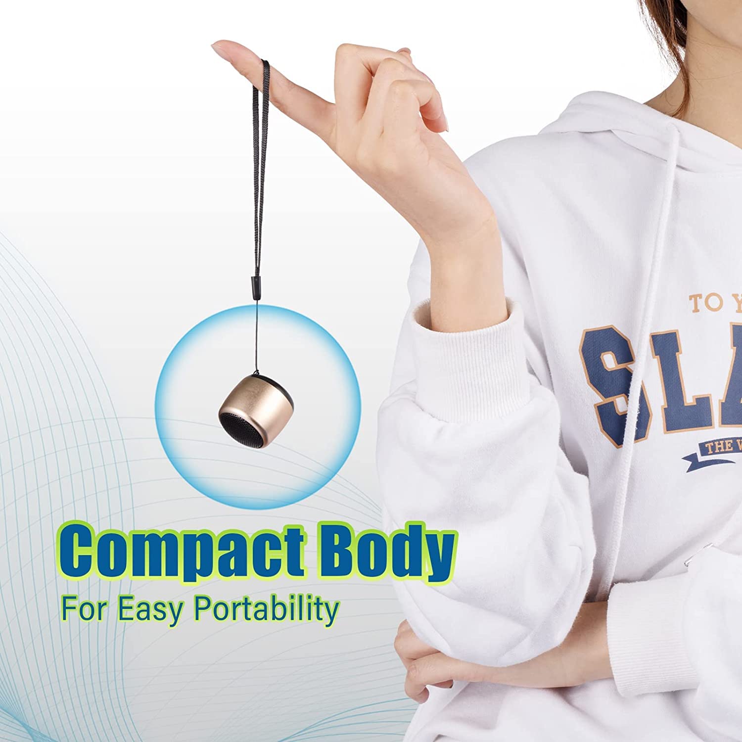 El Mejor Mini Altavoz portátil Bluetooth con Sonido HD y Graves I Altavoces Bluetooth inalámbricos más pequeños para teléfono/PC/Tablet, botón de Foto, Selfie, Respuesta a Llamadas de teléfono, Lindo