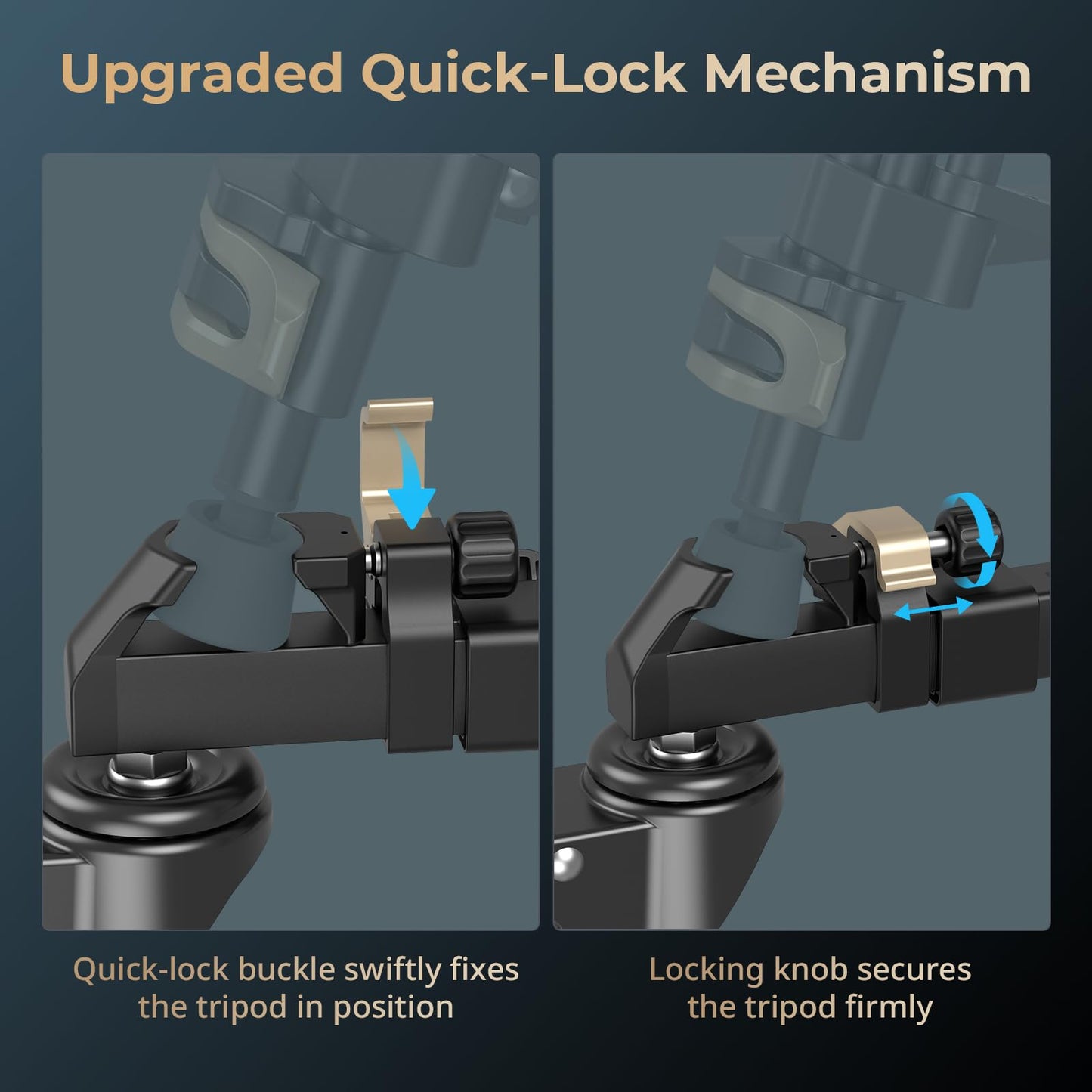 Trípode SmallRig Negro con Bloqueo Rápido y Ruedas de Goma