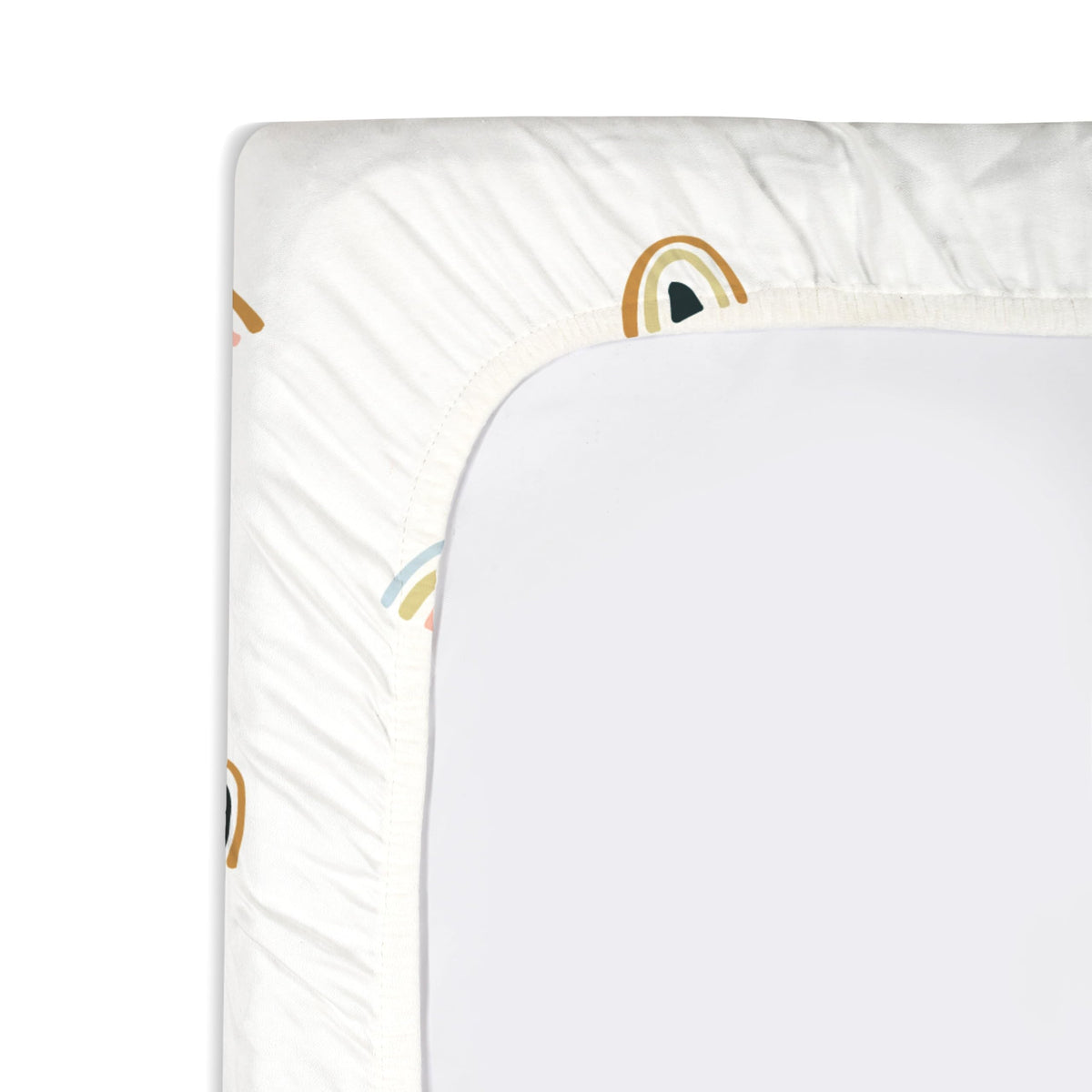 Makemake Organics - Funda para cambiador orgánico de algodón orgánico certificado GOTS, funda para cambiador de mesa no tóxica, acolchada, ultra suave, para niñas y niños (16 x 33 pulgadas, arco iris)