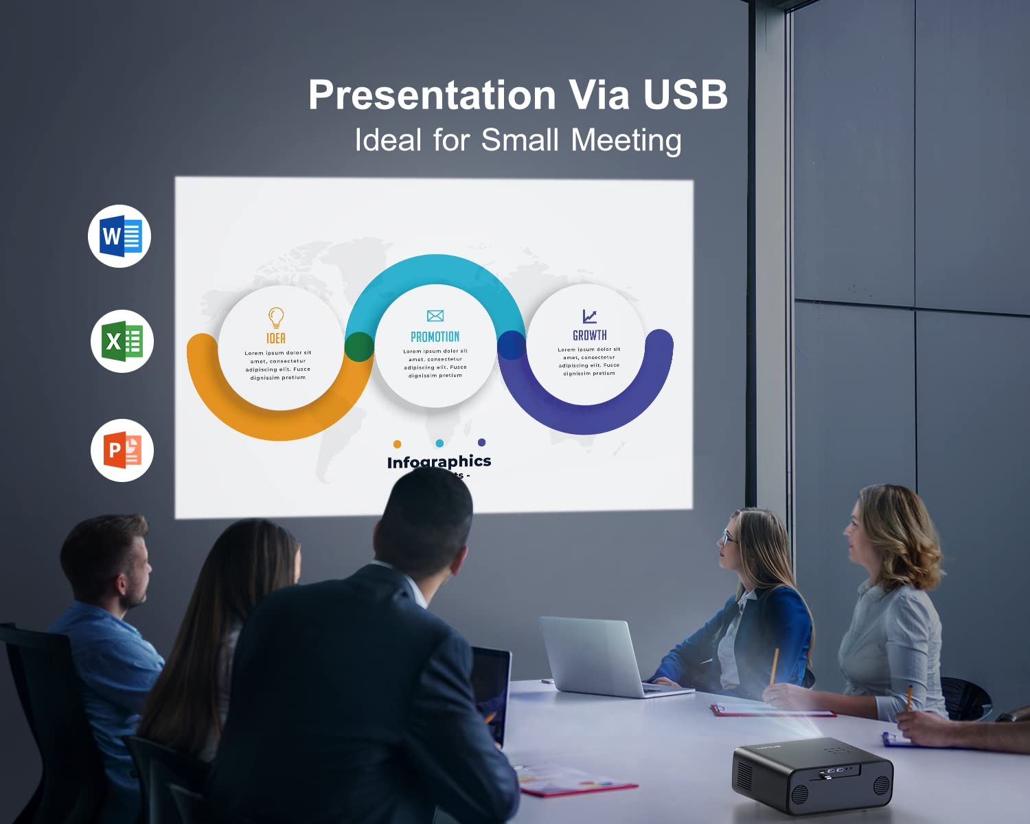 Proyector WiMiUS P62 Blanco con WiFi 6 y Bluetooth 5.2, 600ANSI Nativo 1080P y Auto 6D Keystone para iOS/Android/TV Stick