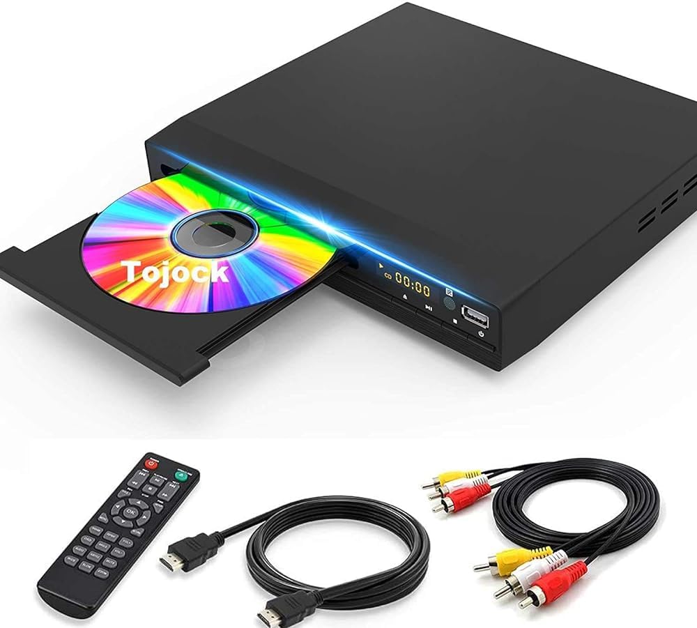 Reproductor de DVD y CD Tojock DVP-506 Negro Compatible con Todas las Regiones y Memoria de Punto de Reproducción