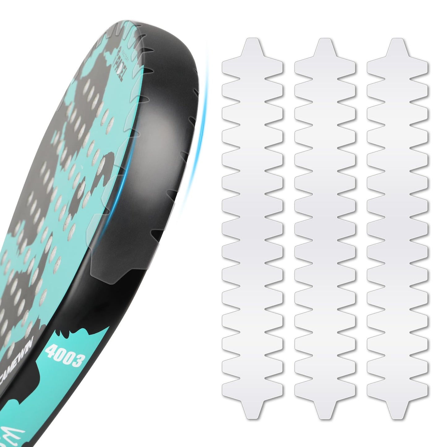 Protector de Pala Padel QMCZLA Transparente con Diseño de Aleta