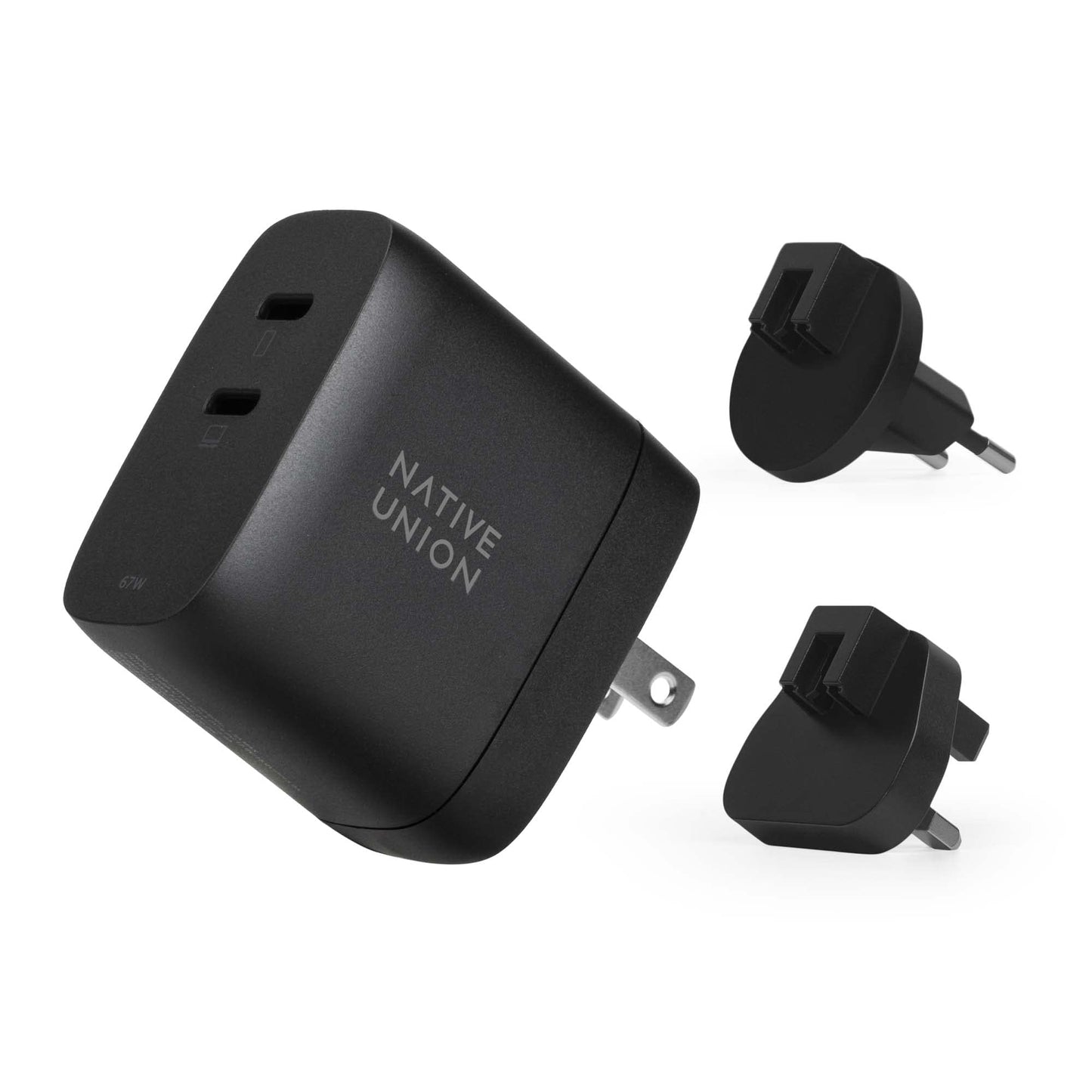 Cargador Rápido Native Union Negro GAN PD67W USB-C con Power Delivery para Múltiples Dispositivos
