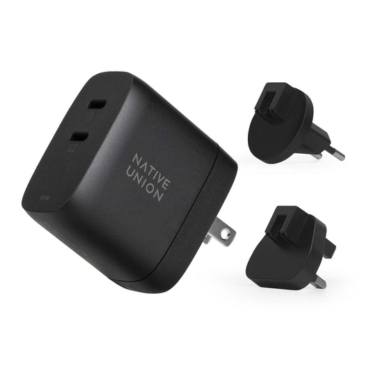 Cargador Rápido Native Union Negro GAN PD67W USB-C con Power Delivery para Múltiples Dispositivos