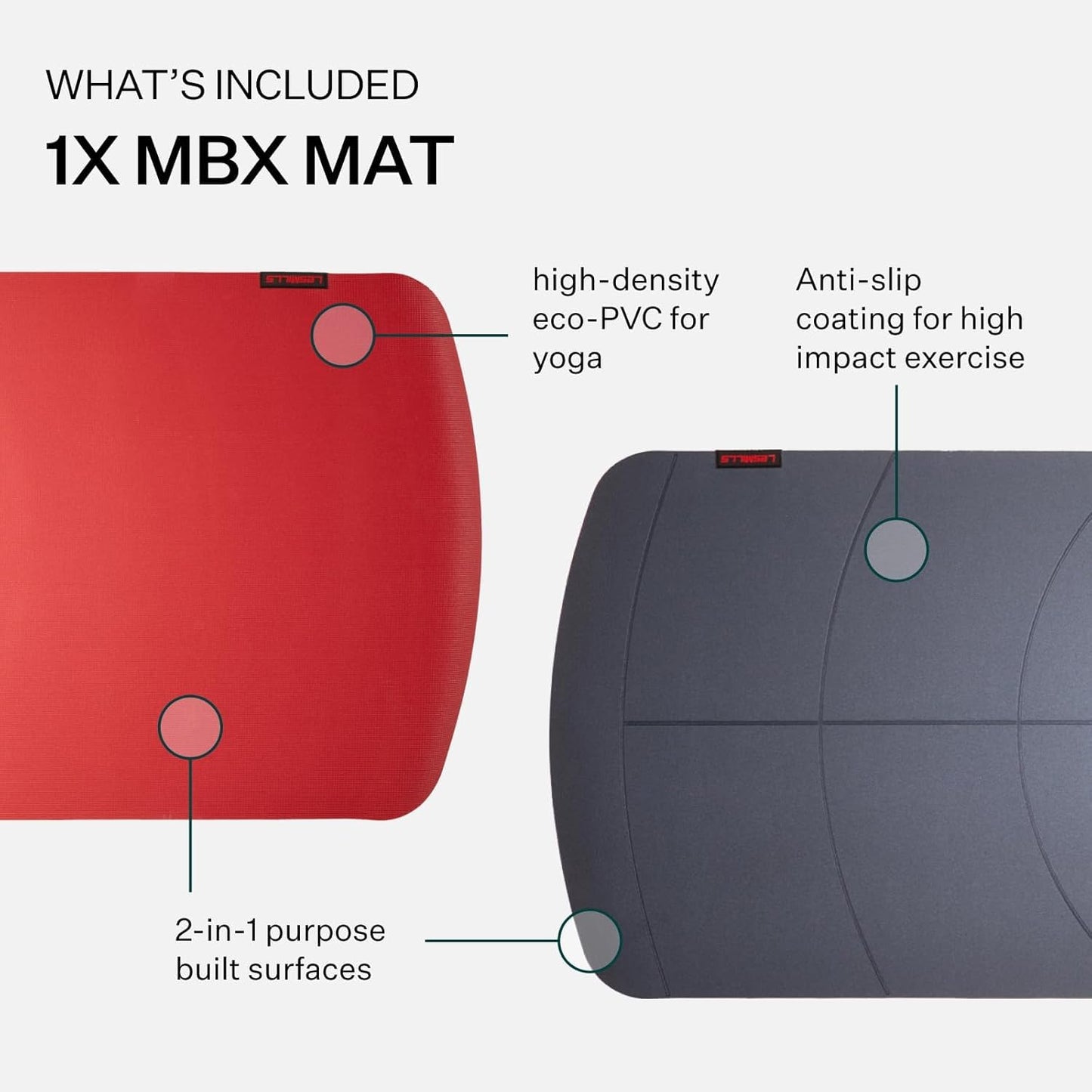 Les Mills™ MBX MAT™ - Alfombrilla de ejercicio de doble cara para yoga y entrenamiento dinámico en casa y gimnasio