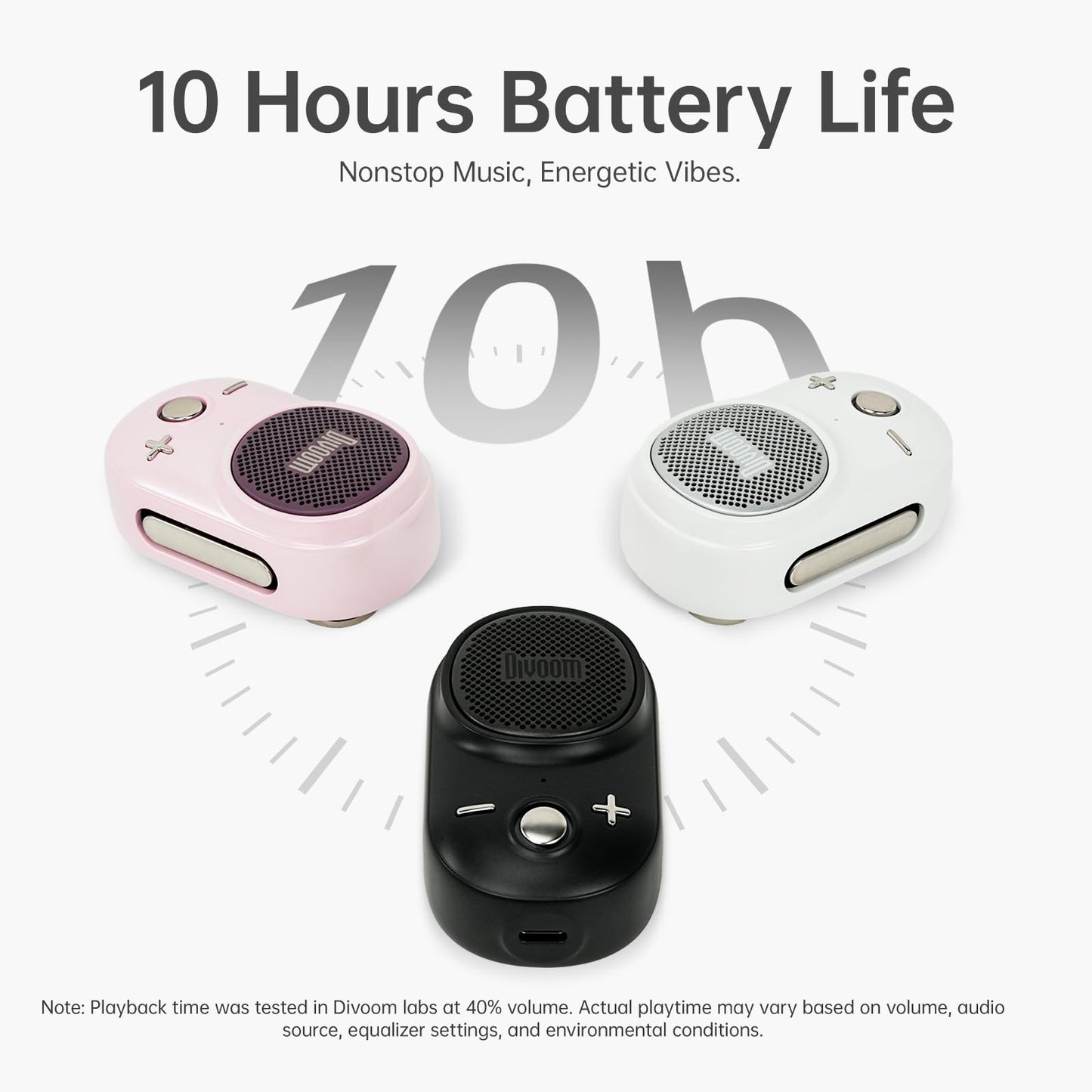 Divoom Itour-S Mini Altavoz Bluetooth portátil con micrófono, Altavoz portátil con Clip, Audio Grande y Graves impactantes, IP67 Impermeable, Tiempo de reproducción de 10 Horas, para el Lugar de