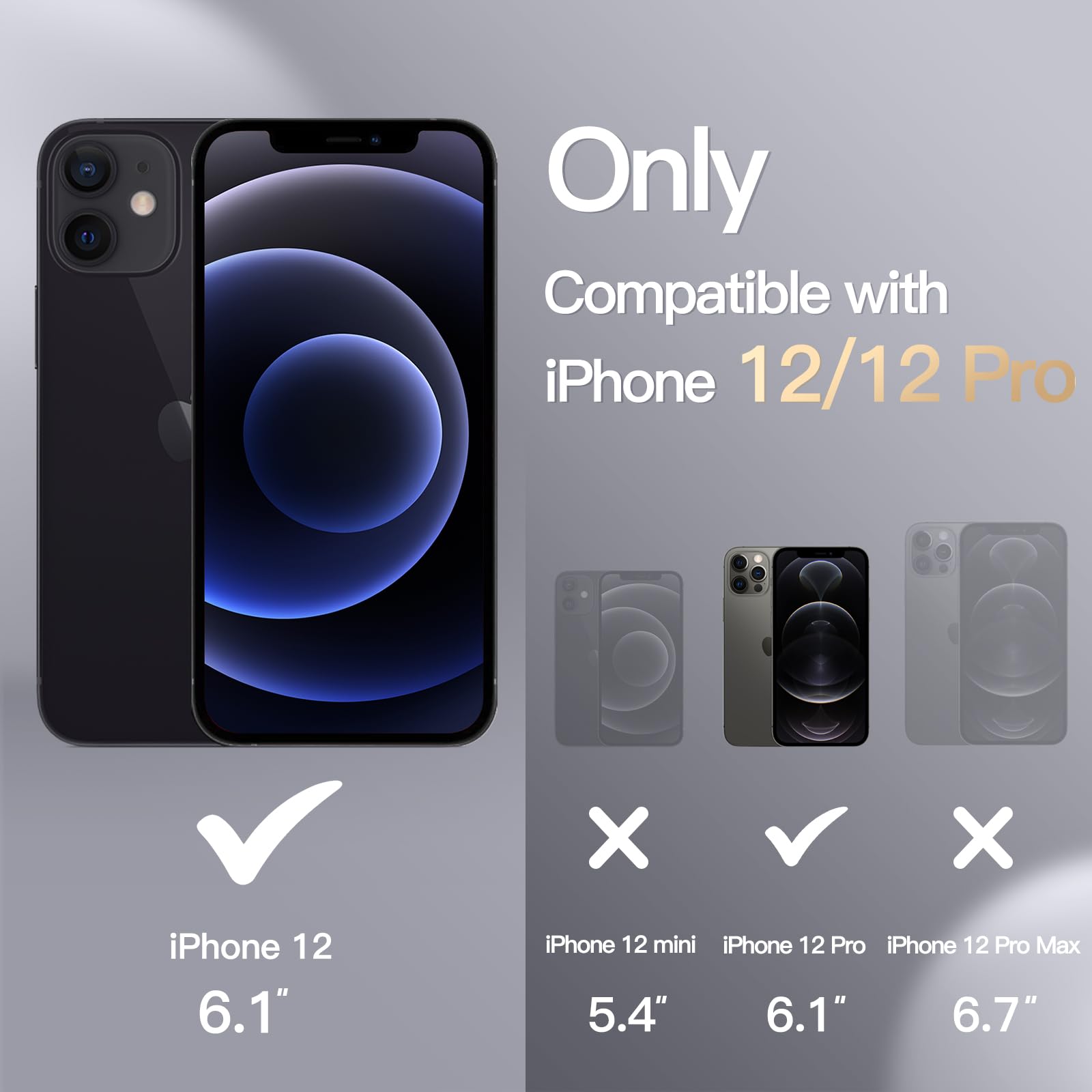 JETech Funda Silicona para iPhone 12/12 Pro 6.1 Pulgadas, Protectora de Cuerpo Completo con Tacto Suave y Sedoso, Antigolpes Carcasa con Forro de Microfibra (Negro)
