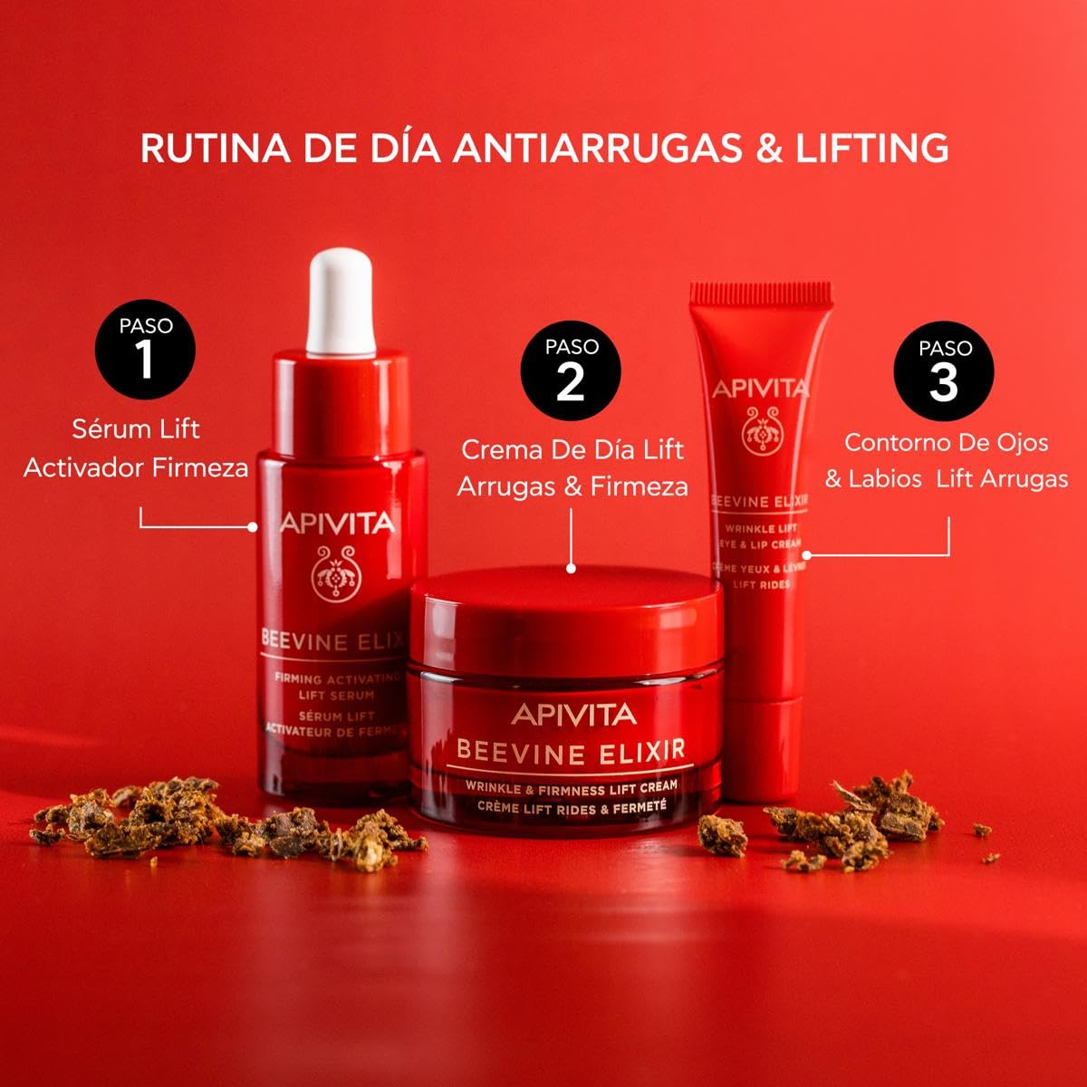 Apivita Beevine Elixir Sérum Reafirmante Activador Lifting 30ml - Suero Antiarrugas con Propóleo y Polifenoles de Vid, Colágeno Vegetal, Niacinamida - Efecto Tensor Instantáneo, Firmeza, Luminosidad