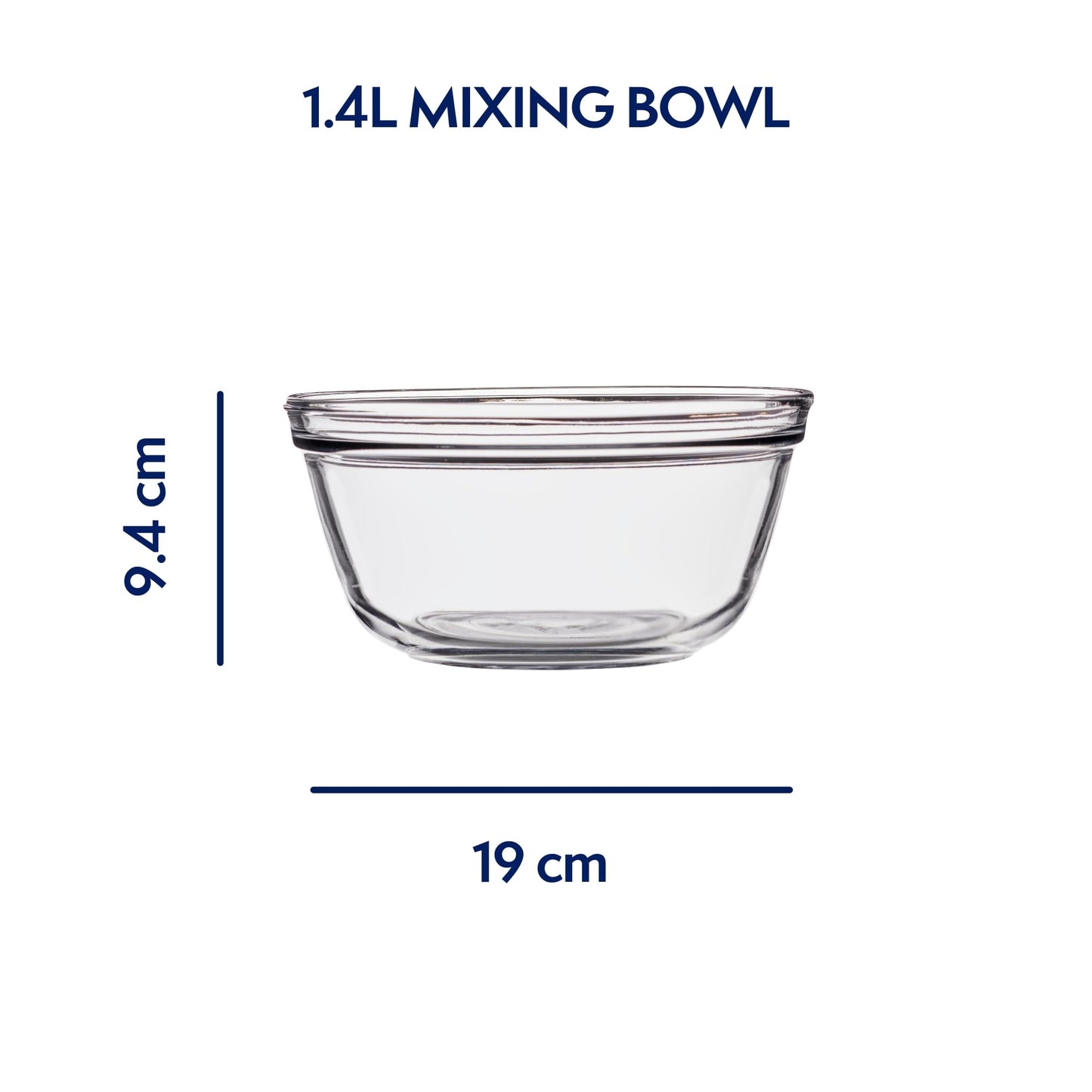 Tazón de Vidrio Anchor Hocking Transparente para Mezclar 1.5 Cuartos de Galón