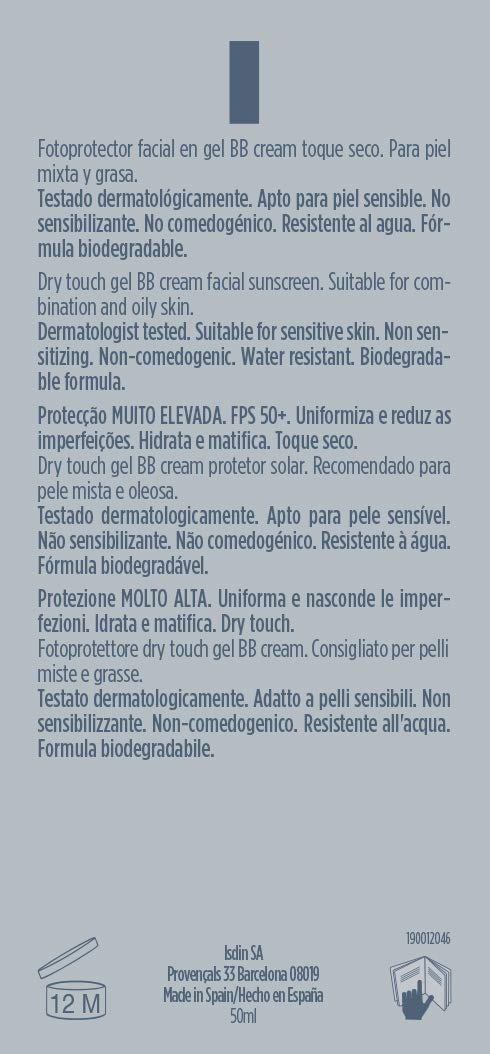 Isdin Fotoprotector spf 50+ Gel Crema Dry Touch C/Color 50Ml - Protector Solar