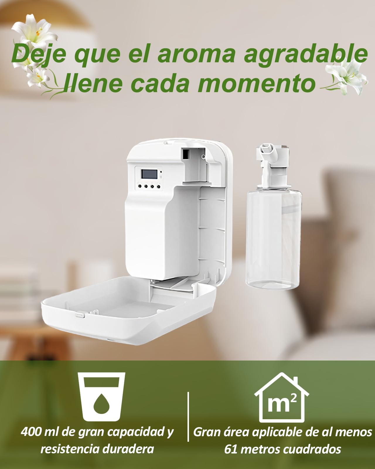 Máquina de Fragancia Bluetooth Inteligente de 400 Ml, Difusor de Aceite Esencial de Atomización Inteligente, Difusor de Aceite Esencial de Eléctrico para Hotel
