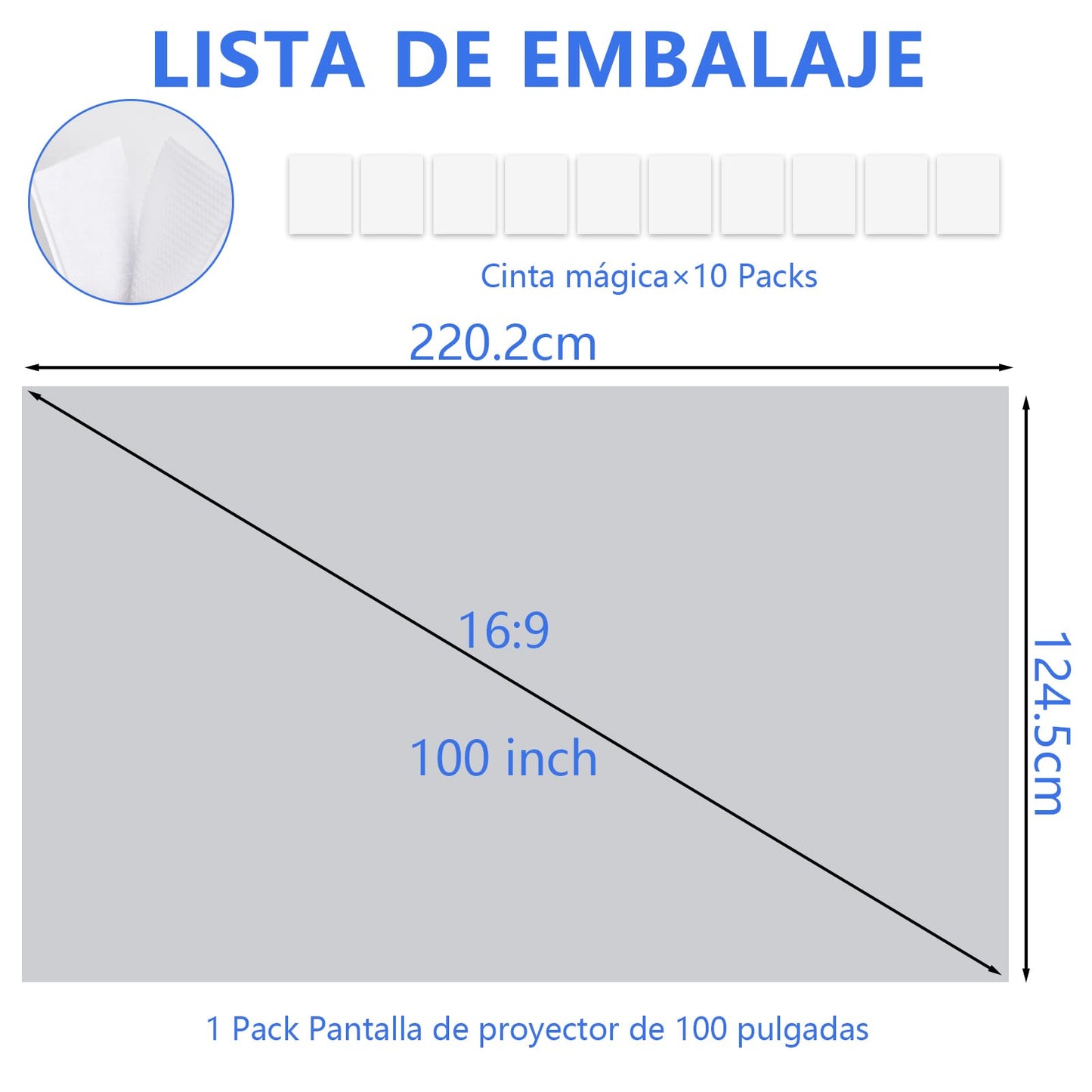 OCCULO Pantalla Proyección, Pantalla Gris para Proyector, 100 Pulgadas, Plegable y Anti-luz, Alto Contraste, Restauración Precisa del Color, para Fiesta, Cine en Casa, Juegos y Oficina
