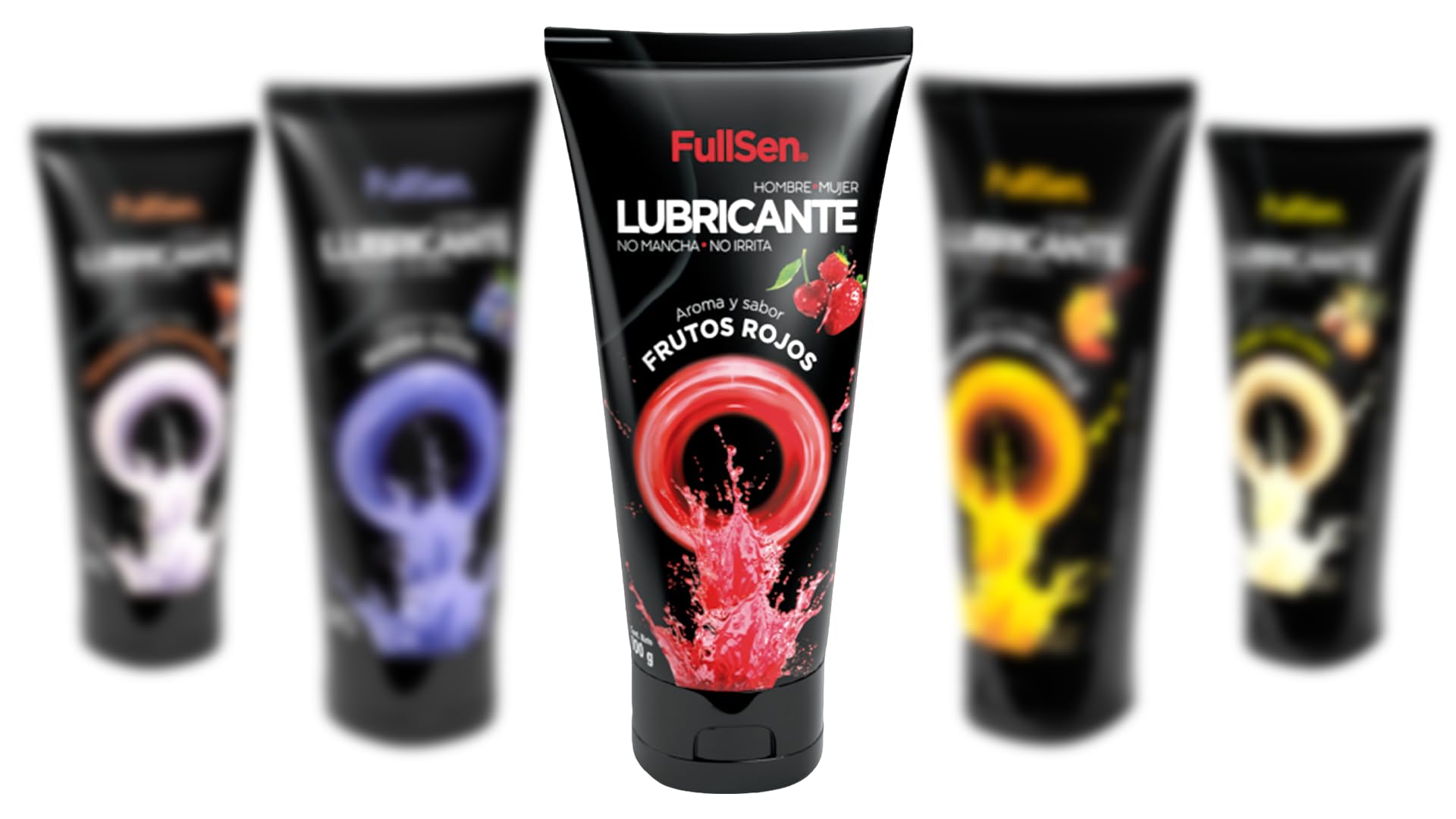 Lubricante FullSen 100g, Aroma y Sabor Frutos Rojos