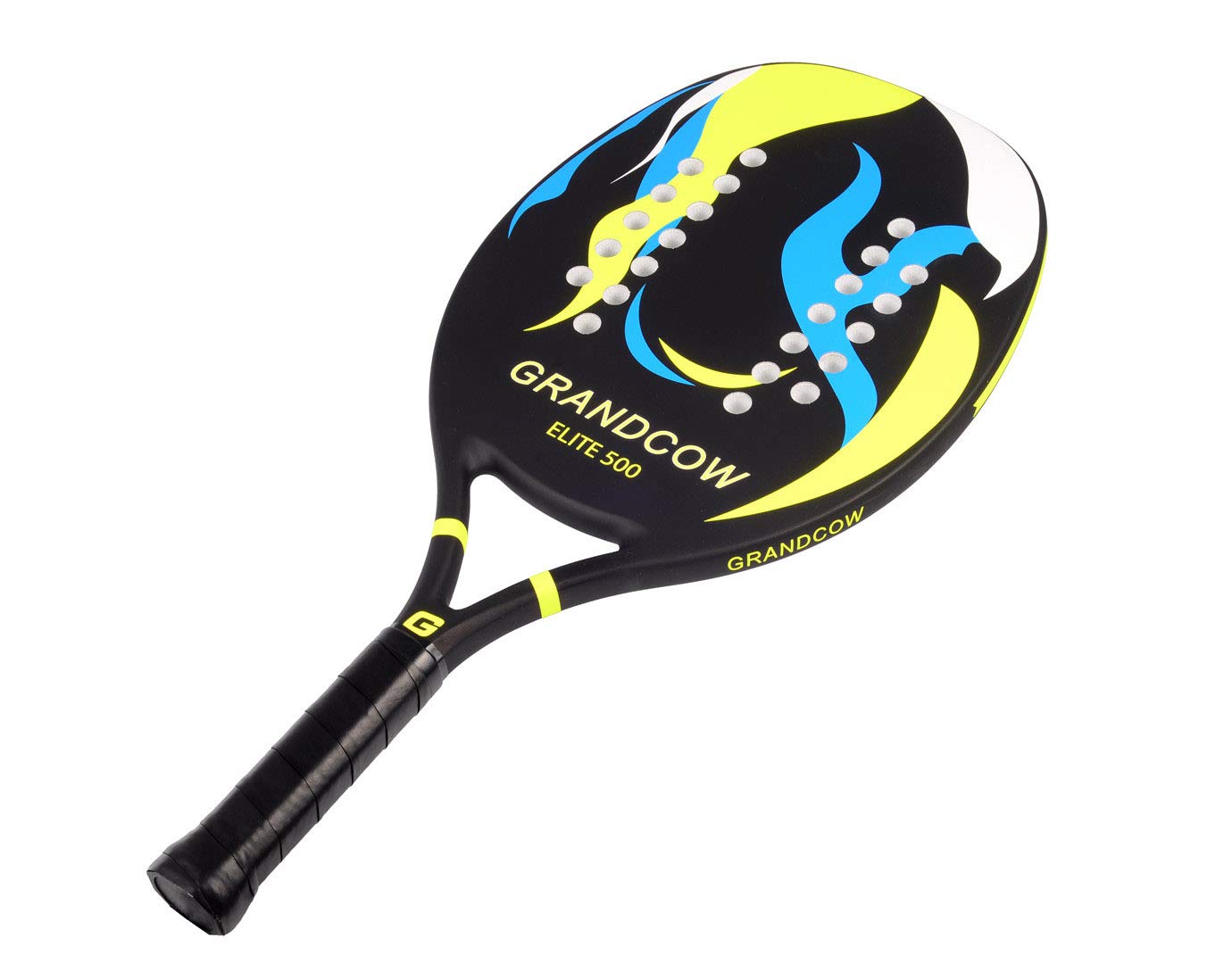 GRANDCOW Pala de tenis de playa de fibra de carbono con núcleo de espuma viscoelástica EVA (negro)