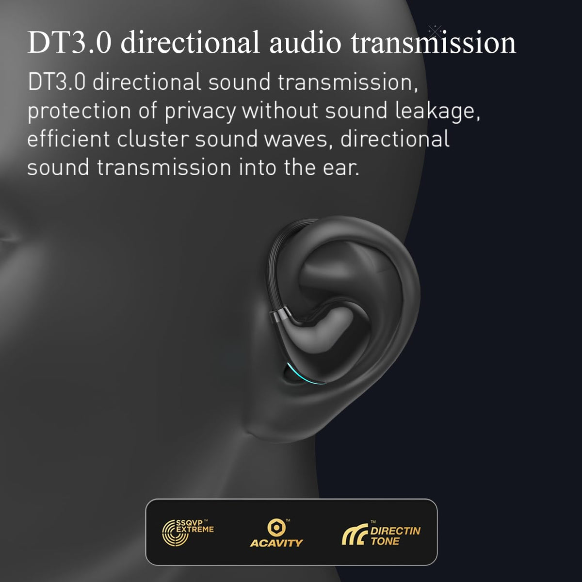 Auriculares Inalámbricos IHAO Luz Destello Diseño Oído Abierto para Deportes
