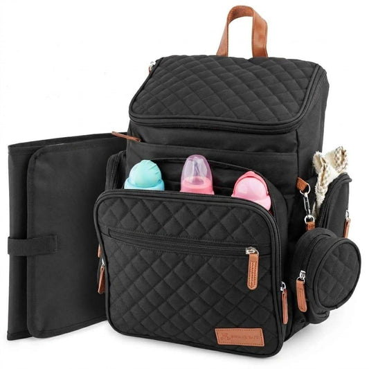 Mochila Grande para Pañales Delmar Baby Verde Militar Negra Moderna Unisex para Bebé
