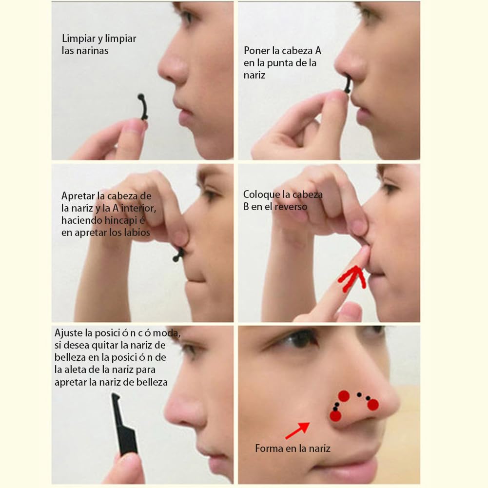 9 pares de moldeadores para levantar la nariz,3 herramientas auxiliares,3 pinzas para la nariz,Clip moldeador la nariz,Nose Up Lifting Shaper Clip,Nariz Levante Corrector de Herramientas de Belleza