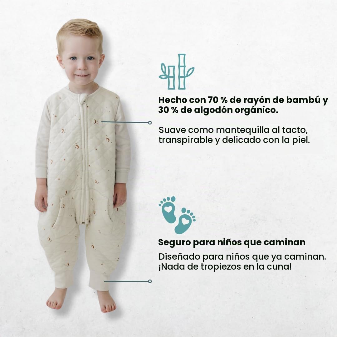 TEALBEE DREAMSUIT: Manta portátil para bebés y niños pequeños – Sacos de dormir para niños pequeños y bebés – Mantente caliente con un saco de dormir de 1.2 TOG con pies – Traje de dormir más suave para niños pequeños (2T-3T, XL)