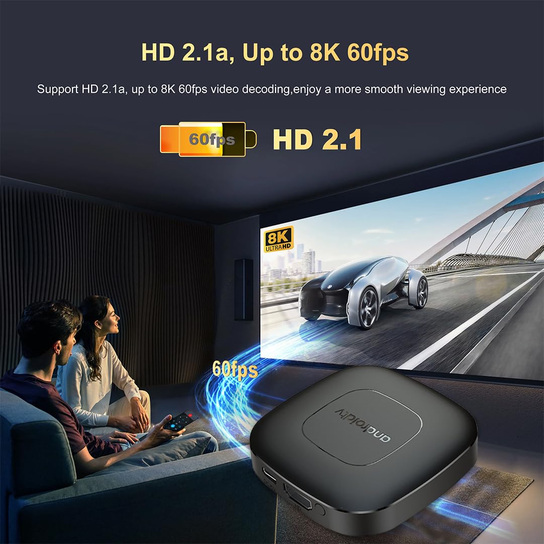 Reproductor Android TV Box T1 Deluxe Edition Negro Quad-Core WiFi6 Ultra HD 8K Control de Voz