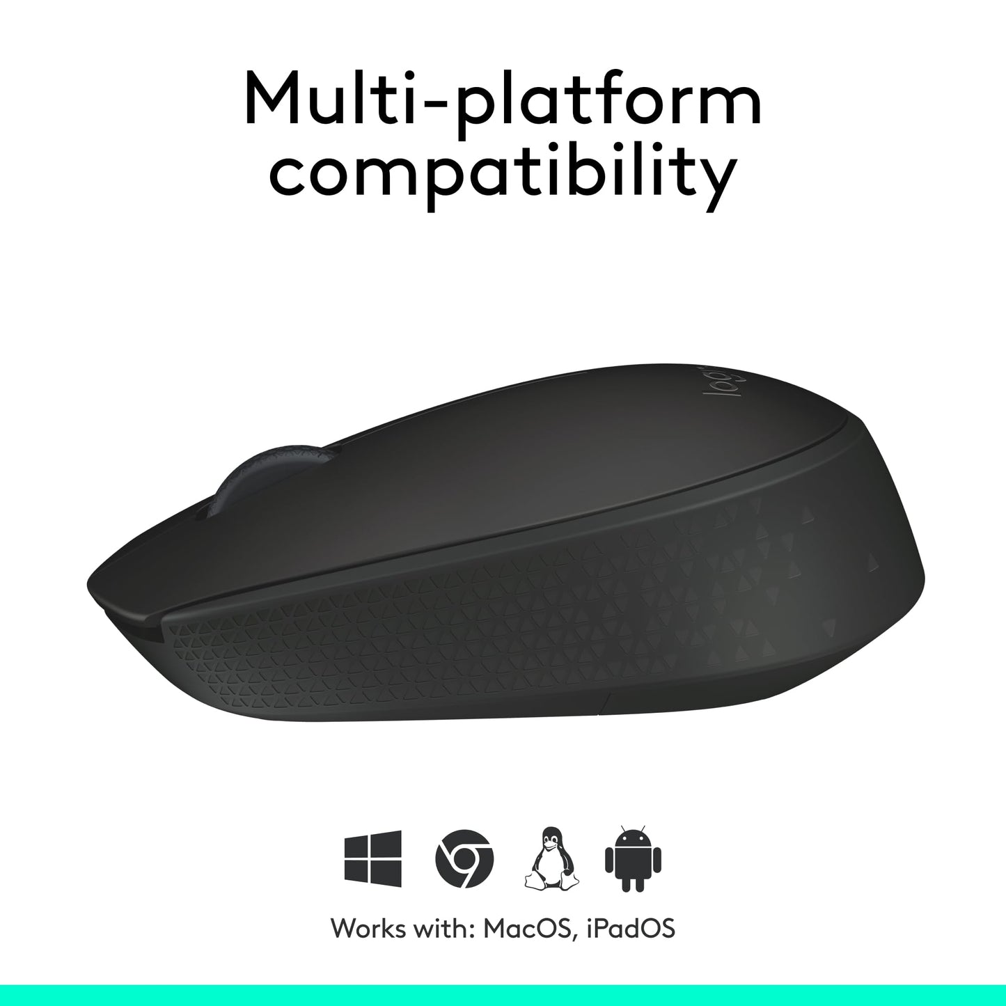 Logitech M170 Mouse Inalámbrico, con tecnología 2,4 GHZ, batería de hasta 12 Meses con modo ahorro, Receptor USB, Cursor y Desplazamiento Preciso, Compatible con Windows, Mac y Chrome - Negro