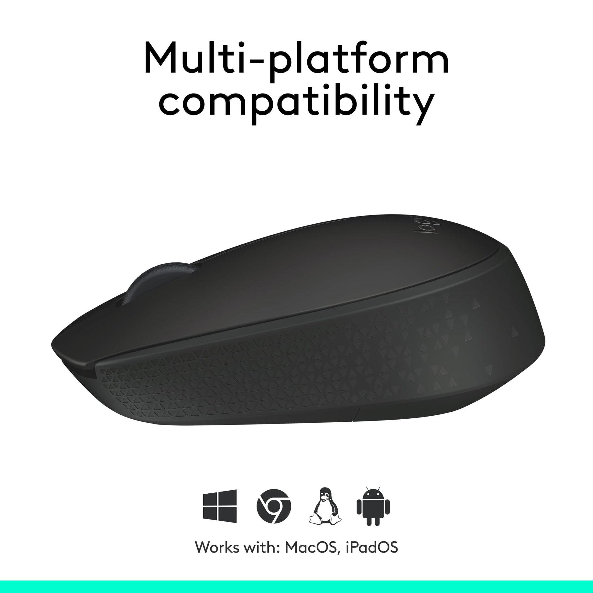 Logitech M170 Mouse Inalámbrico, con tecnología 2,4 GHZ, batería de hasta 12 Meses con modo ahorro, Receptor USB, Cursor y Desplazamiento Preciso, Compatible con Windows, Mac y Chrome - Negro