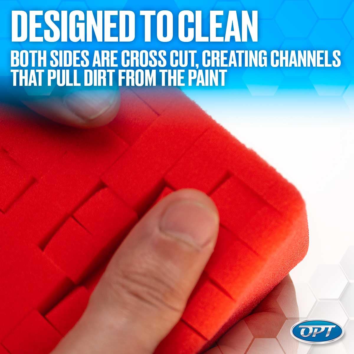 Toalla de Secado de Coche y Esponja de Lavado Optimum Polymer Technologies Roja Grande de Microfibra