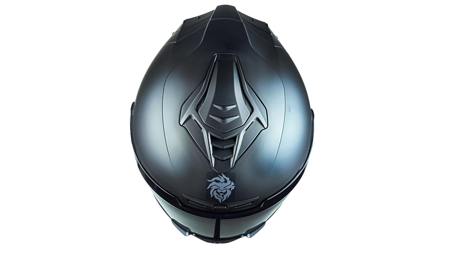 KOV Casco Snow Negro Mate ABATIBLE para Moto Certificado Dot (S)