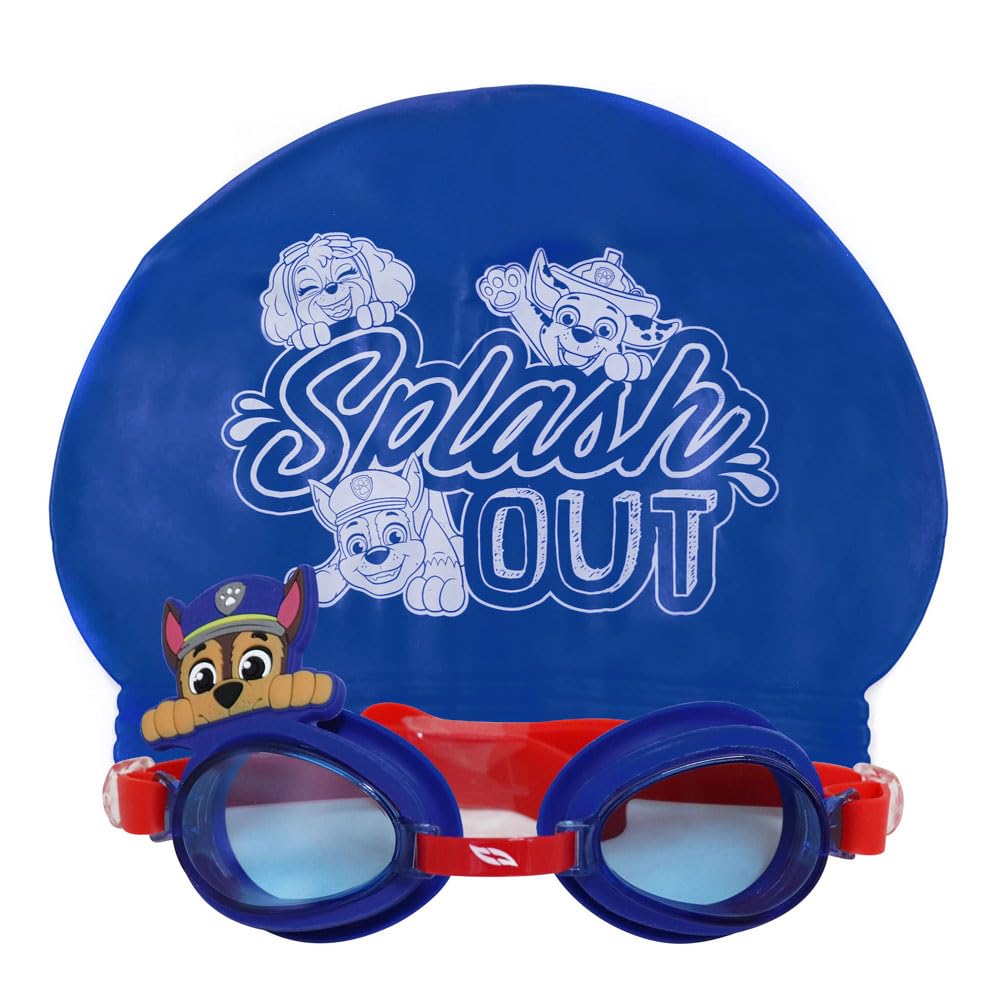 Set de Natación Voit Paw Patrol Chase Azul con Lentes y Gorra para Niño