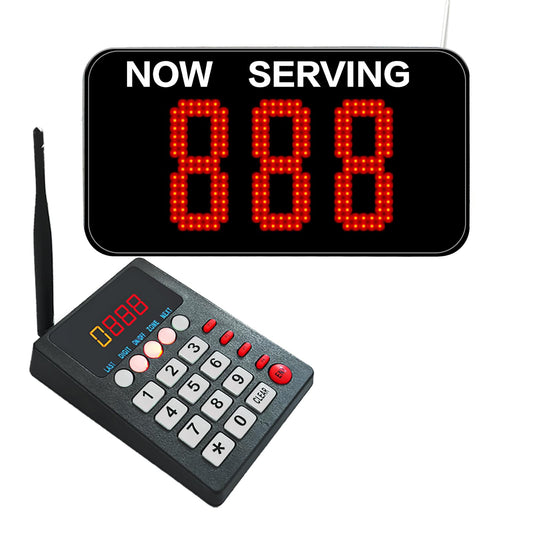 Ycall Sistema de números de Espera Take A Number System Wireless Queue Calling System para clínica médica, Restaurante, Hospital Banco, Espera, 1 keypad 1 Display