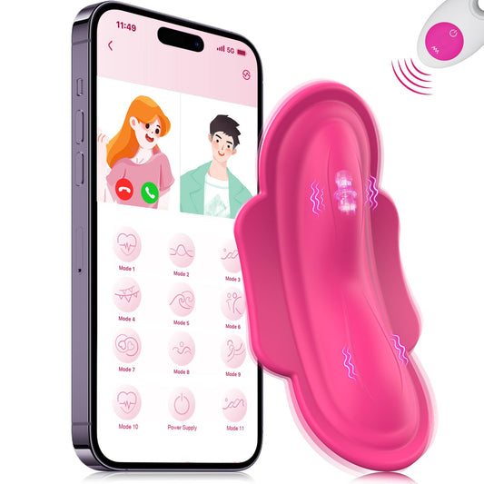 Collahelper- Vibradores con control remoto por aplicación para bragas, juguetes sexuales para adultos para mujeres o parejas, minivibrador de clítoris con forma de huevo, juguete de mariposa con forma