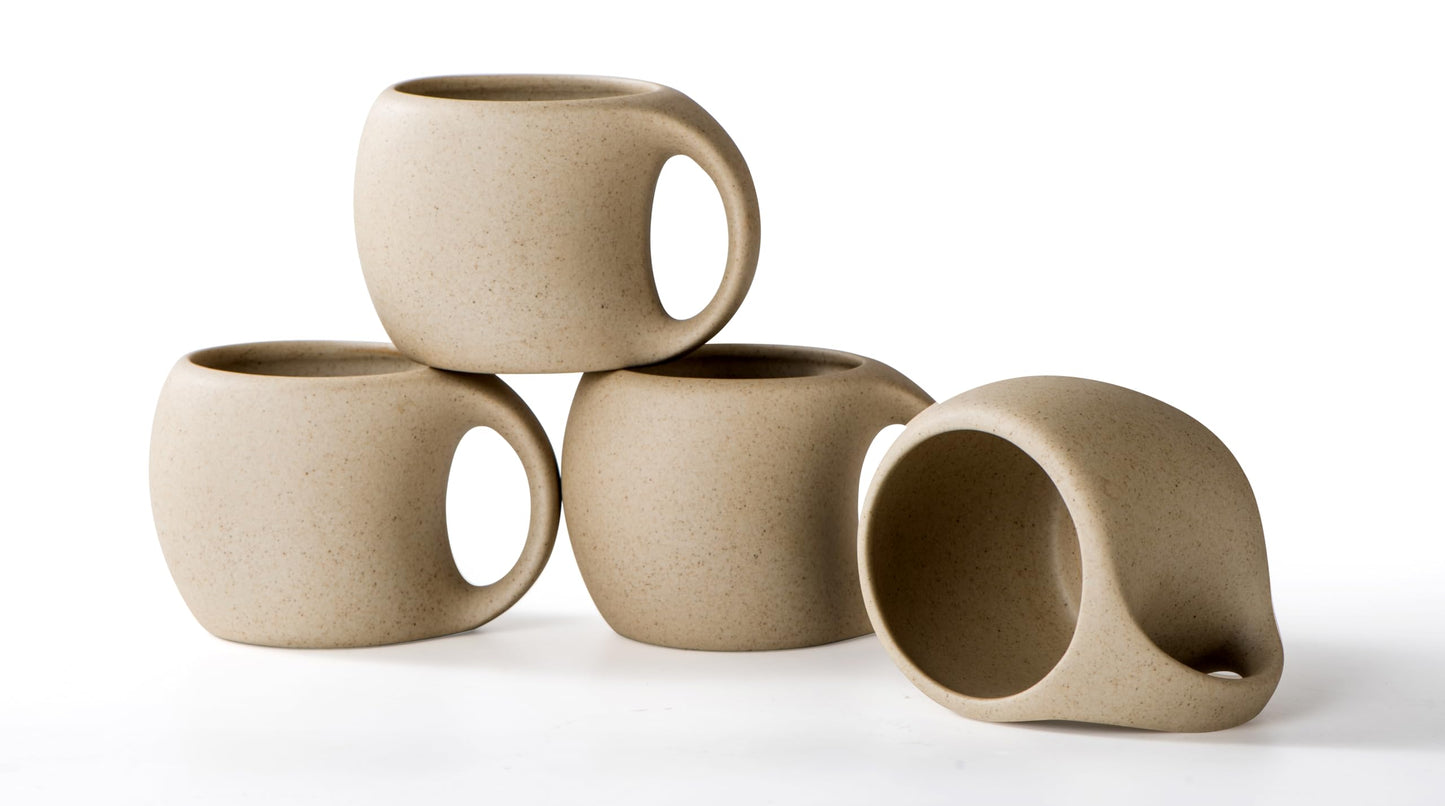 Juego de Tazas de Cerámica SYJAN HOME Blanca para Capuchino y Café Latte