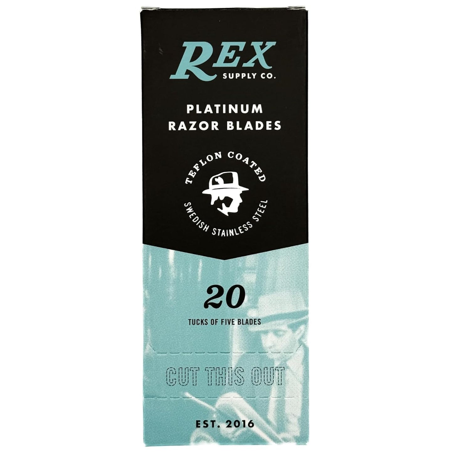 Rex Supply Company Rex Supply Co., 100 Hojas de Afeitar de Seguridad de Doble Filo, con Revestimiento de Platino, Fabricadas En La República Checa