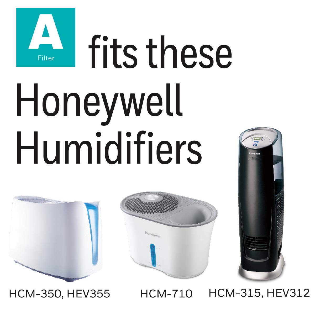 Honeywell Filtro Absorbente de Repuesto A, Paquete de 3, Blanco, 3 Unidades