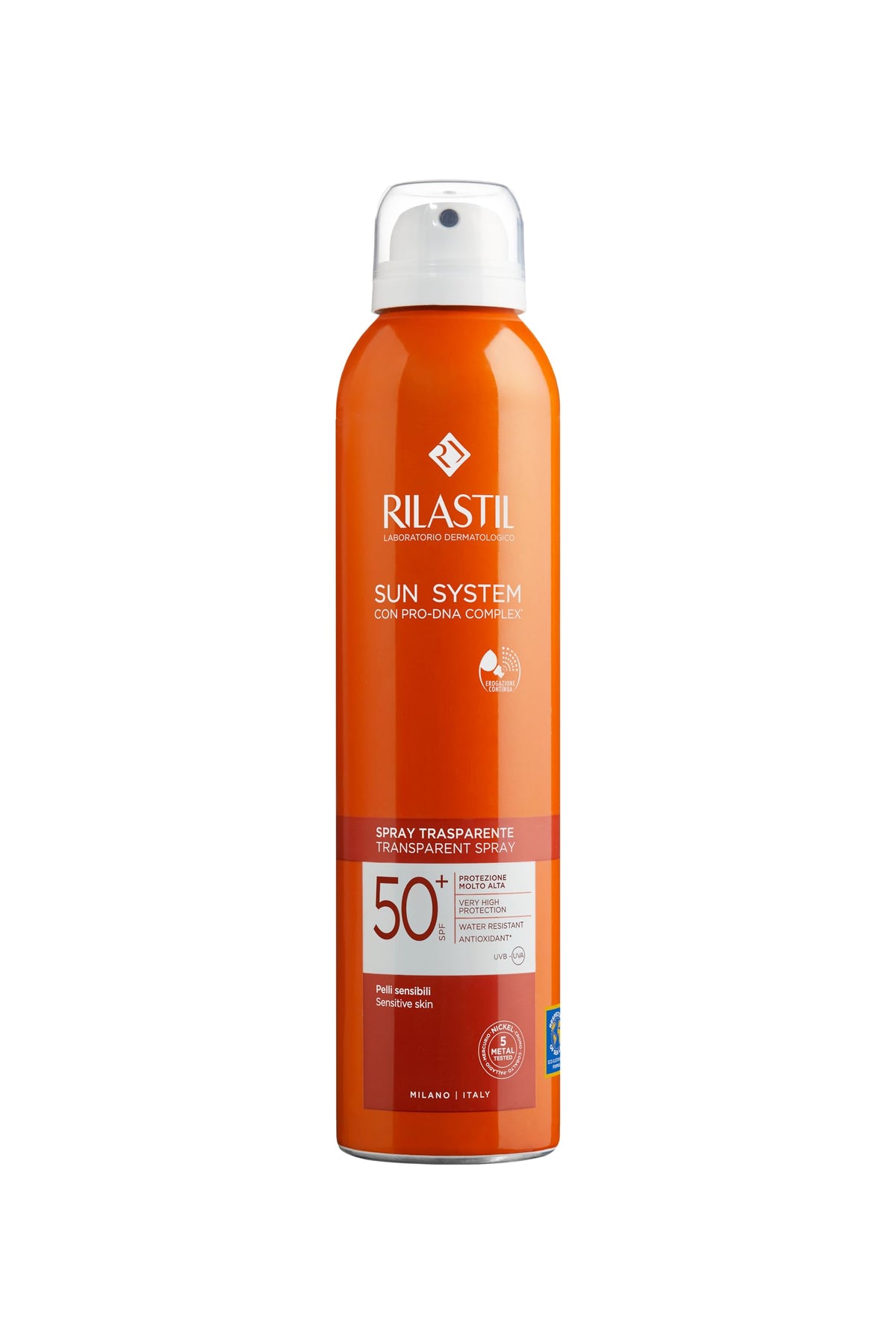 Rilastil Sun System - Transparent Spray SPF50+ Protezione Solare Corpo, 200ml