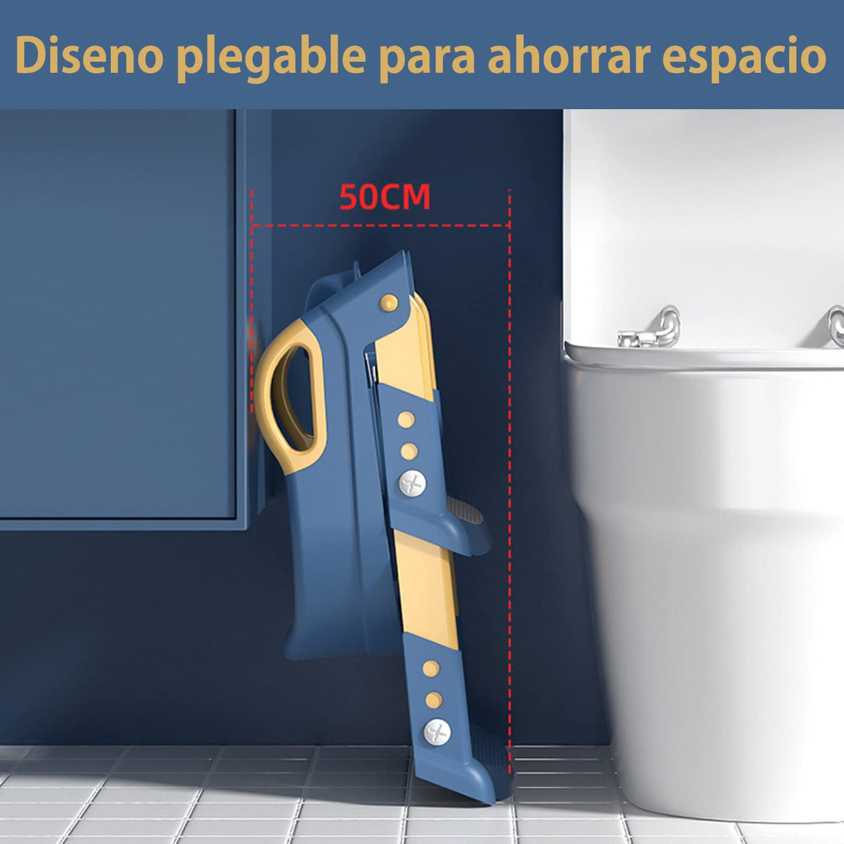 Asiento para Baño Niños con Escalera, Protector Contra Salpicaduras, Rosa